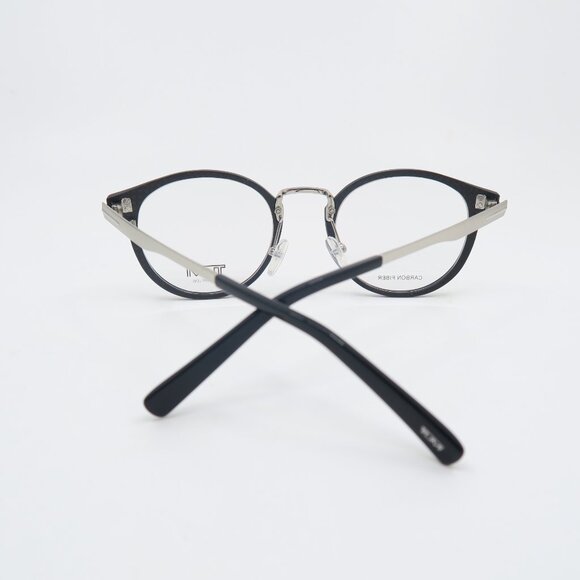 Tumi VTU025 02AN 50mm Matte Black-Grey Carbon Fiber/Silver Metal New Eyeglasses. - Picture 6 of 7
